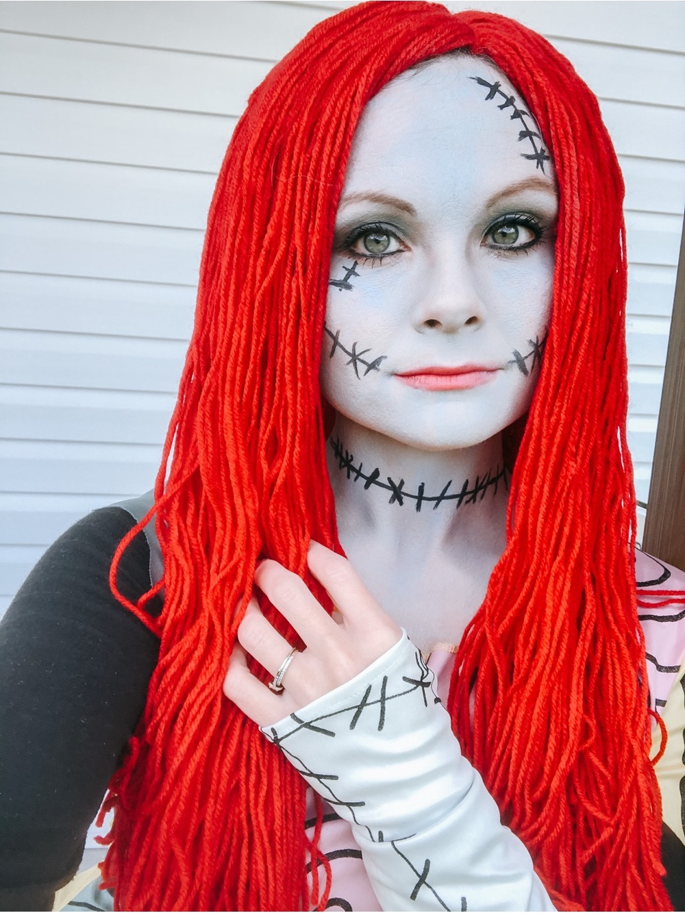 Disney Patchwork Sally-Inspired Multicolor Halloween Dress with Headscarf - Picture 4 of 4
